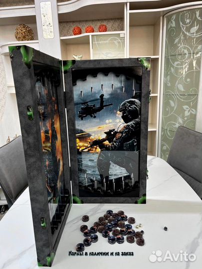 Нарды ручной работы со стеклом 