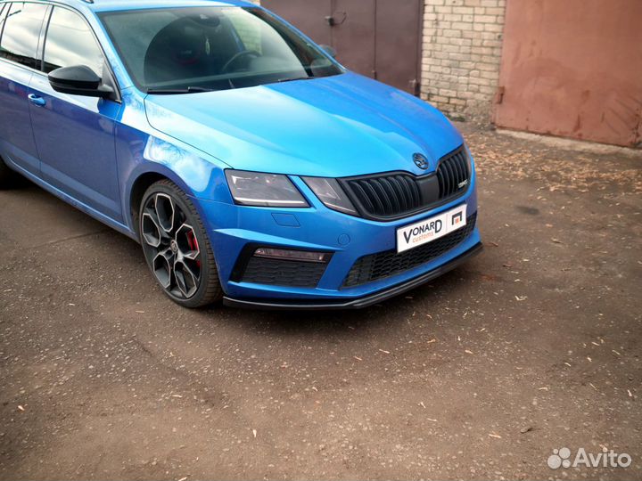 Сплиттер бампера Skoda Octavia 3 A7 RS FL V3 под п