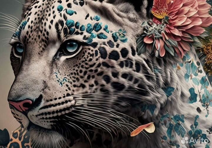 Картина маслом на холсте леопард