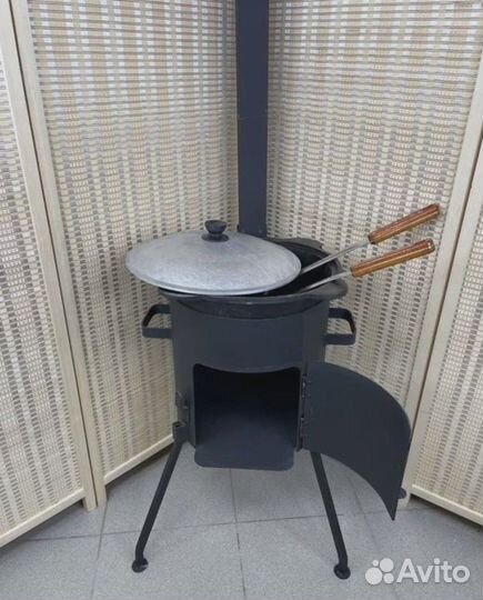 Комплект казан 22 л + печь (с дверцей и трубой)