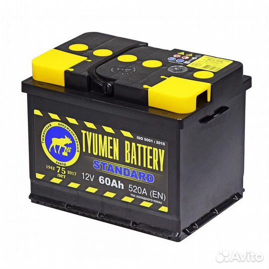 АКБ tyumen battery standard 60 ач П/ П на ваз