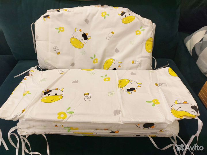 Новые бортики в детскую кроватку с постел. бельем