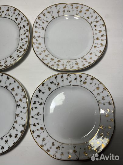 Тарелки лфз, 1946 год, форма лотос, сервиз Золотой