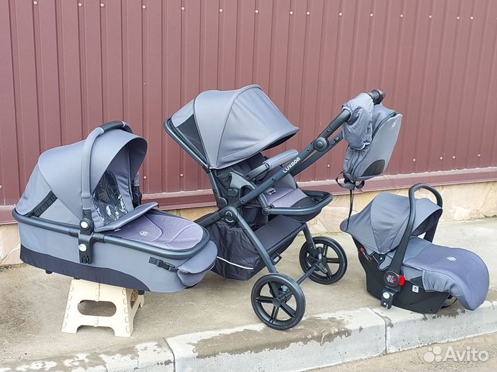 Коляска 3в1 Новая модульная (графит серый)