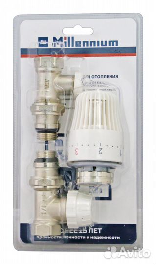 Комплект кранов для радиатора с термоголовкой