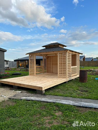 Беседка с мебелью