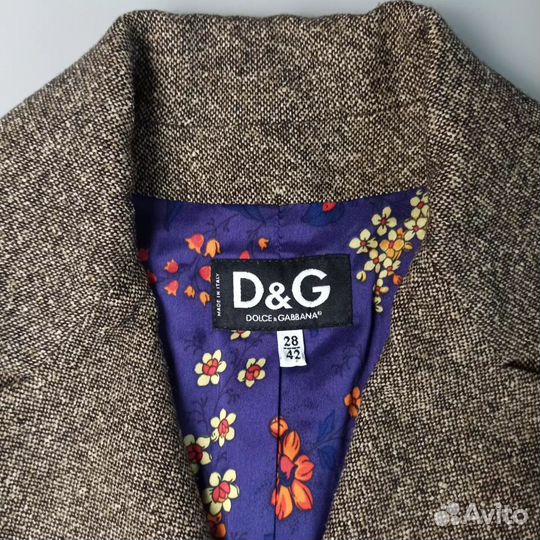 D&G Твидовый жакет шерсть шёлк 44р