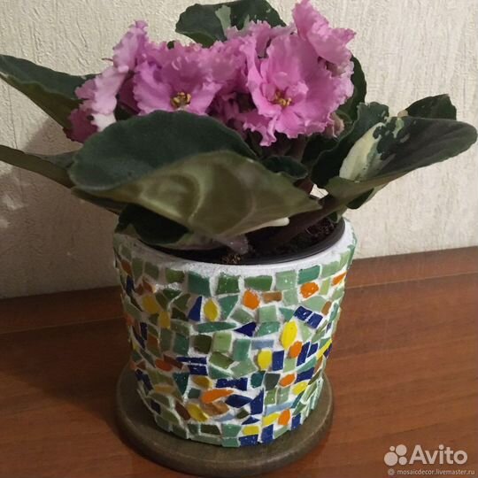 Цветочный горшок, мозаика