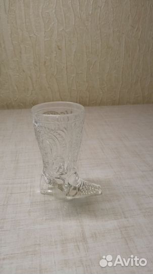 Хрустальные стопки сапожки СССР в коробке