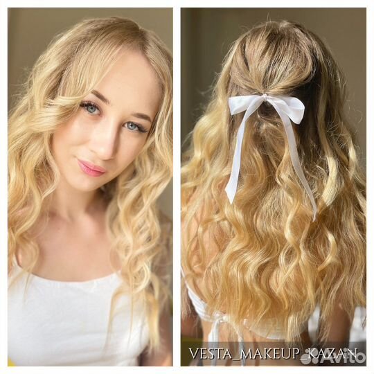 Макияж. В подарок ресницы. Локоны. Визажист