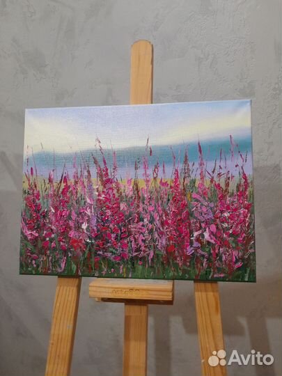 Иван-чай Картина маслом новая