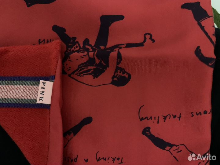 Мужской шарф-кашне, pink шерсть, шелк