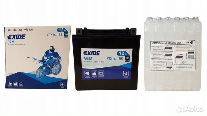 Аккумулятор Exide 12Ah ETX14L-BS YTX14L-BS