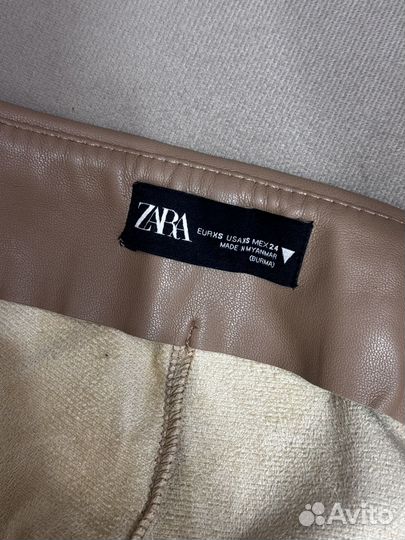 Кожаные брюки zara