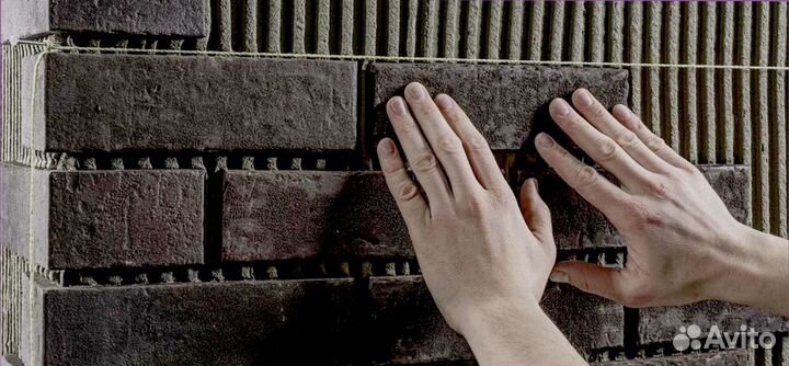 Гибкий кирпич на сетке для отделки