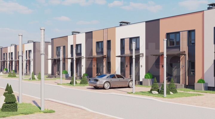 Таунхаус 76 м² на участке 1 сот.