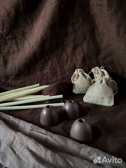 Подсвечник для тонких свечей коричневый цвет