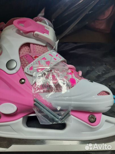 Коньки раздвижные Saimaa B906, розовые, 31-34