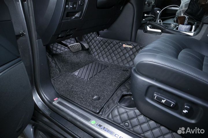 Коврики Land Cruiser Prado 150, 3d из экокожи Люкс