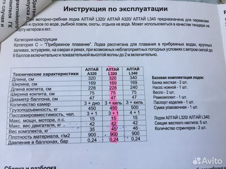 Лодка пвх Алтай 320L