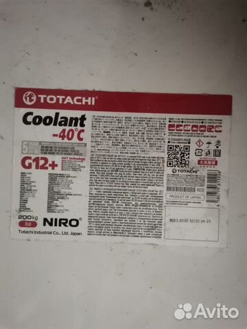 Totachi niro long life coolant красный G-12 -40*C