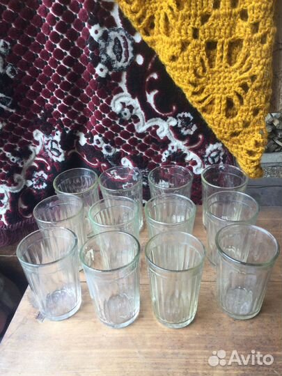 Разные советские граненые стаканы и рюмки