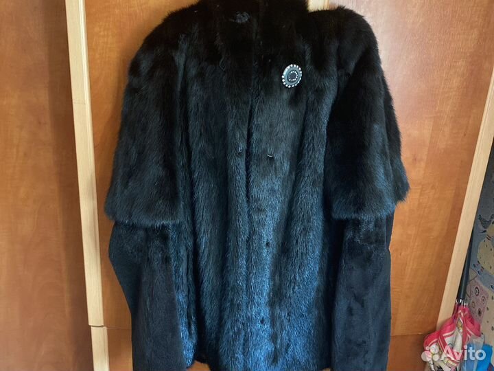 Шуба норковая с капюшоном натуральная 44 размер
