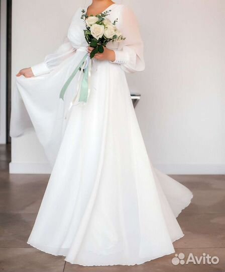 Свадебное платье новое 46 размер белое