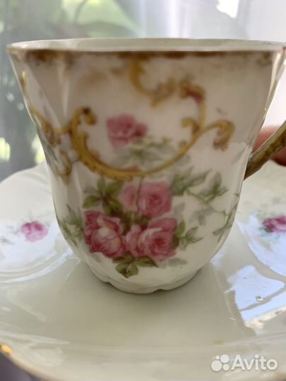 Кофейная чашка антикварная фарфор Limoges 19 век