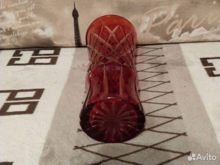 Ваза для цветов СССР из цветного стекла