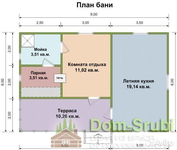 Гороховец. Хорошая надёжная Баня из бруса Б-17 9х6