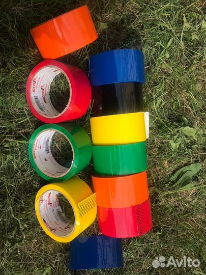 Скотч красный 66м пвх Опт/Розница