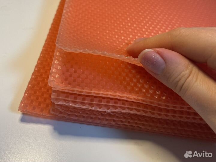 Вощина для свечей медовая, нежно розовая