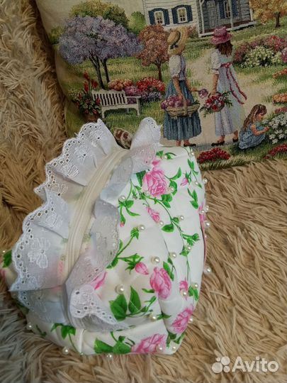 Косметичка ручной работы с рюшами