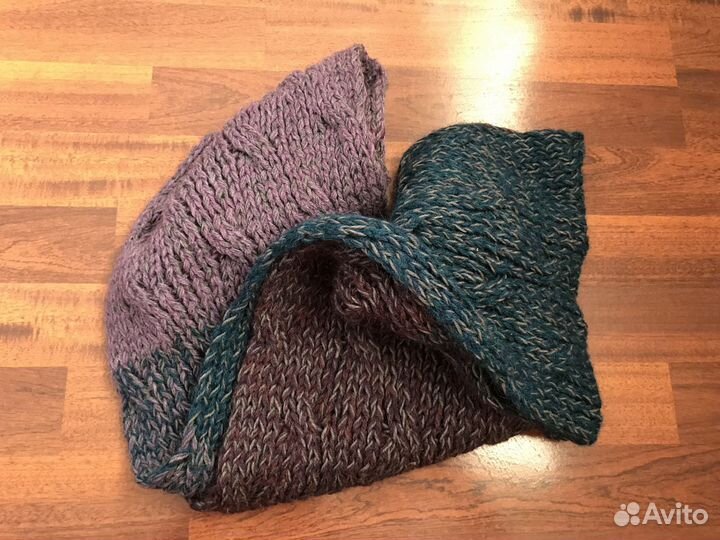 Шарф-Снуд шерстяной объёмной вязки