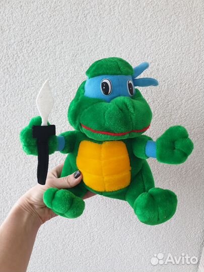 Игрушка детская мягкая зеленая ниньзя черепашка