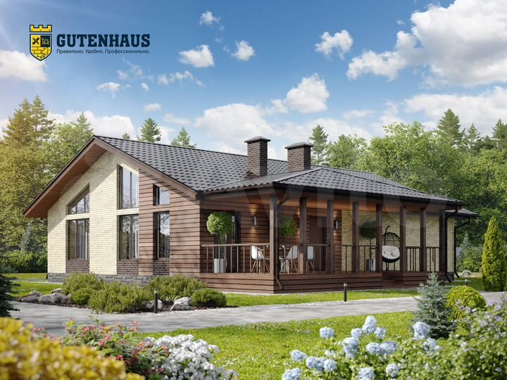 Коттедж 145 м² на участке 15 сот.