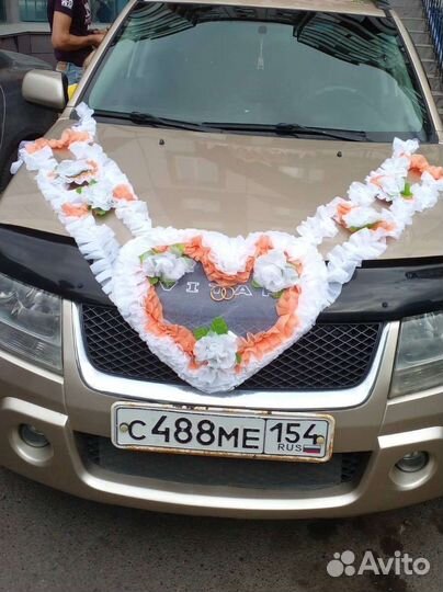 Украшения на машину свадебное