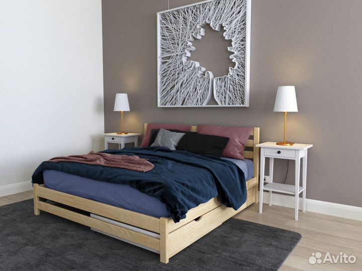 Кровать из массива 2-спальная 