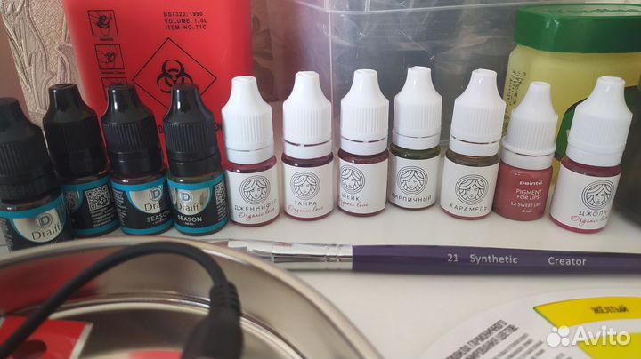 Машинка для тату, пигменты для тату и тд
