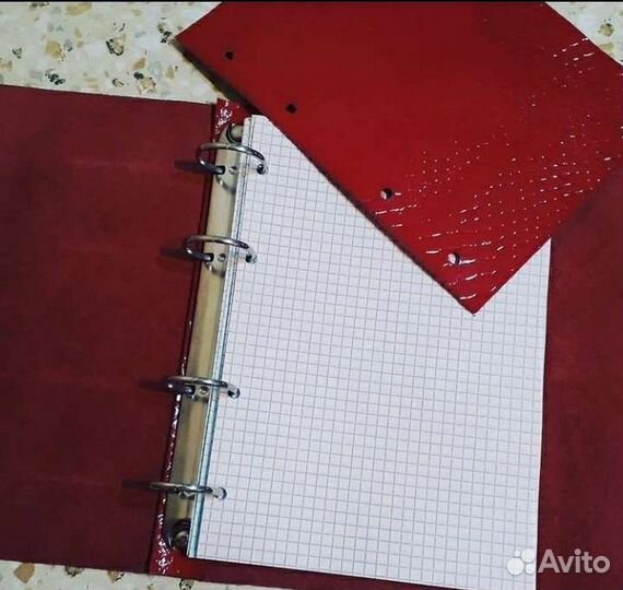 Ежедневник натур. кожи на кольцах без блоков