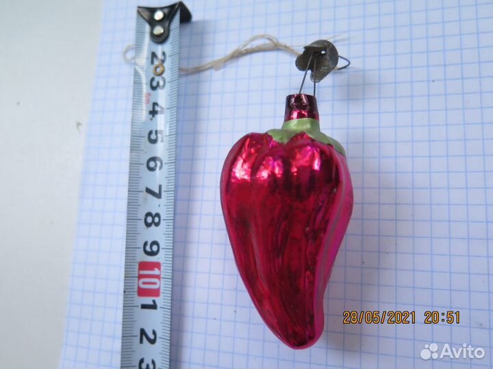 Елочная игрушка Перец Перчик Стекло СССР