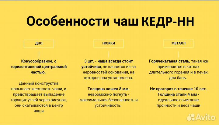 Костровая чаша очаг 100см