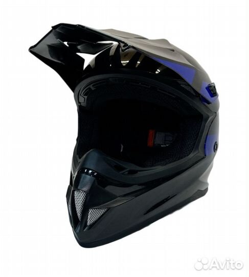 Шлем кроссовый детский Bilt Evo черный синий XL