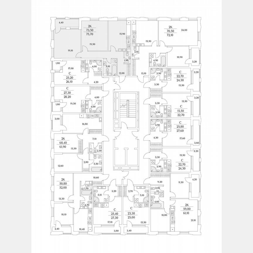 2-к. квартира, 68 м², 11/13 эт.