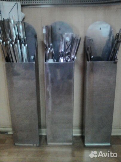 Емкость из нержавейки (колчан, чехол) для шампуров