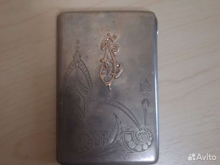 Портсигар серебряный