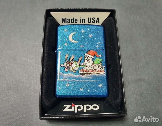 Зажигалка Zippo - Кот Саймона: Дедморозим