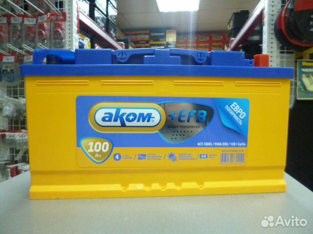 Аккумулятор Аком 100Ah 930A EFB обратная