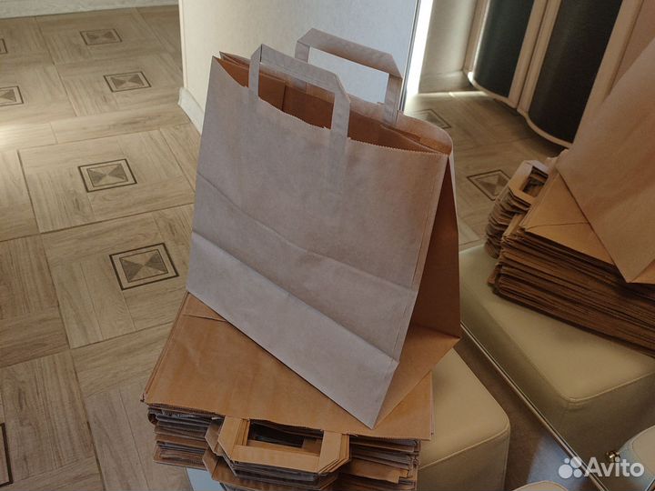 Крафтовые пакеты с ручками